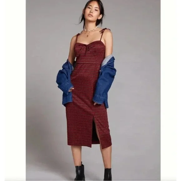 open lace back dress Maeve Dress in Arden Plaid – Of Her Own Kind